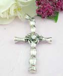 Purple cz and multi marcasites forming cross pattern design with 925 sterling silver