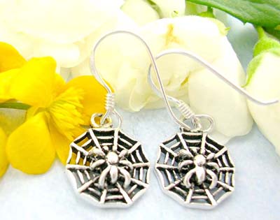 Discount shopping list online discount jewelry of tiny spider web pattern sterling silver earrings with fish hook 