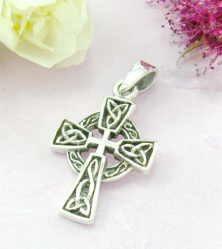 Shopping religious pendant store sterling silver pendant with celtic eternal circle cross design 