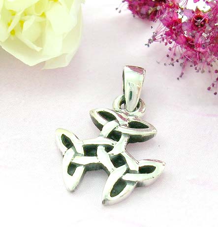 Tattoo pendant shopping online sterling silver pendant design with triple triangle celtic knot work 