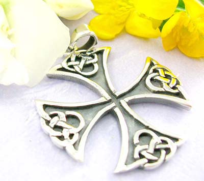 Custom pendants store cross with celtic knot decor each edge design with 925 sterling silver pendant 