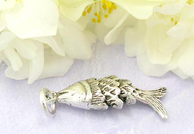 Body custom jewelry shopping sterling silver pendent design with moveable fish in curve shape          