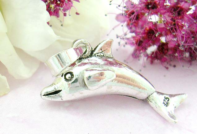 Bright jewelry products shopping sterling silver pendant with smile dolphin          