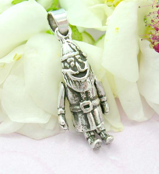 Jewelry gift shopping online sterling silver pendant with moveable santa clauz          