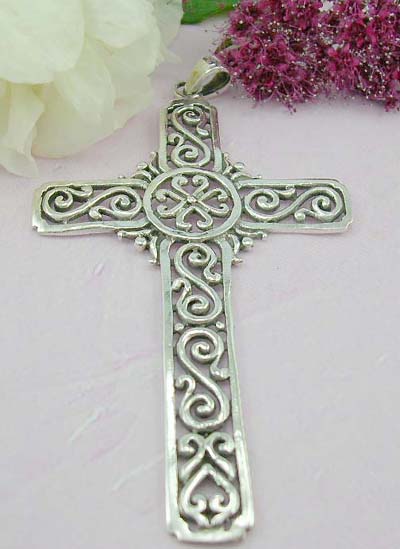 Free body pendant shopping cut-out pattern decor Celtic cross pattern design sterling silver pendant 