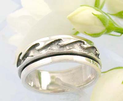  Shopping  free handcrafted silver jewellery catalog spinning ring sterling silver wave     